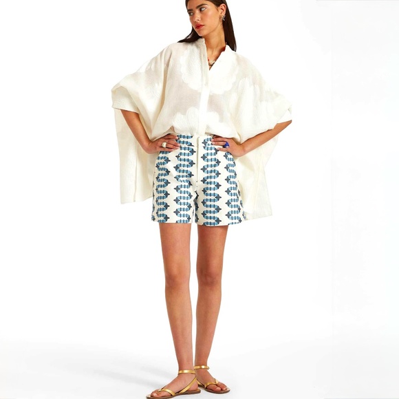 La DoubleJ High Waisted Cotton Stretch Big Butt Shorts In Scirocco Ivory Size S - Picture 5 of 11